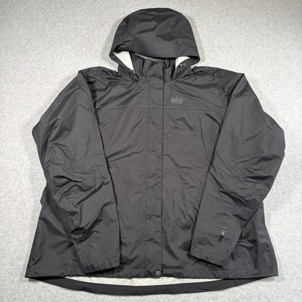 REI Co-op Peak 2.5L Rain Jacket Women 3X Black Waterproof Hooded Shell